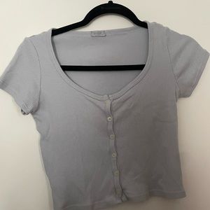 Light blue ribbed crop-top